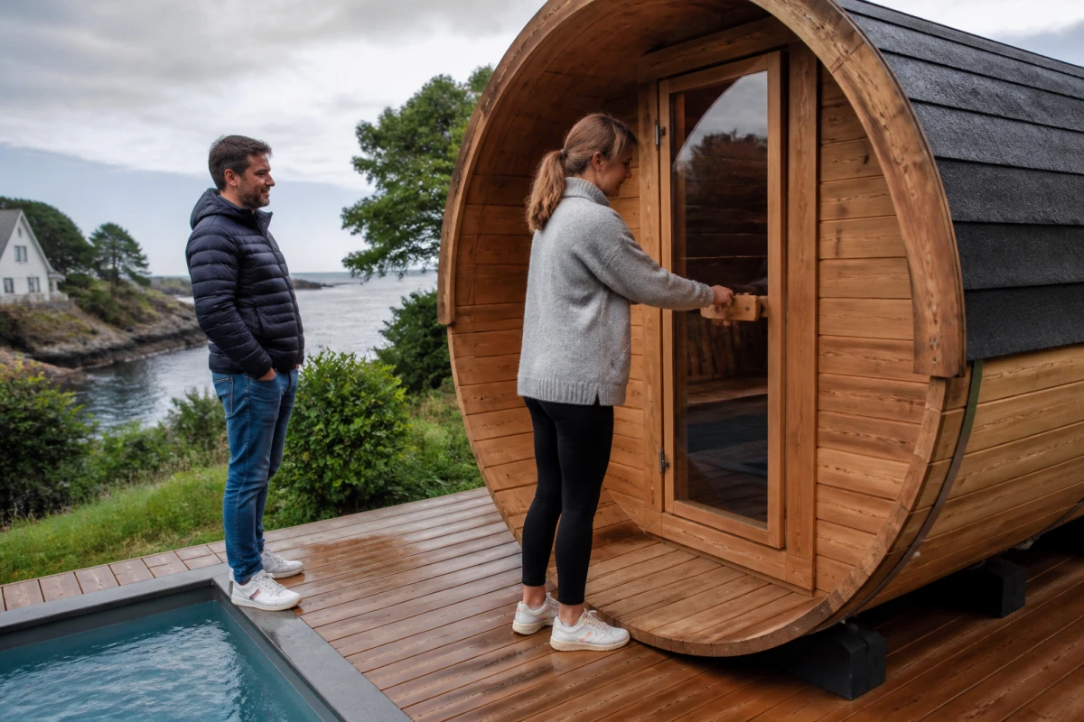 Installation sauna extérieur sur mesure Saint-Brieuc
